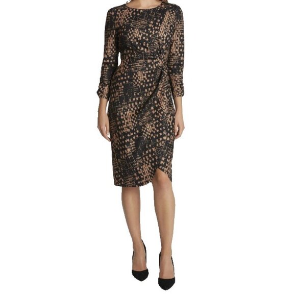 Tahari By ASL Women's Pants Tahari ASL Side Twist Dress with Scoop Neck Size 14 - Picture 1 of 16